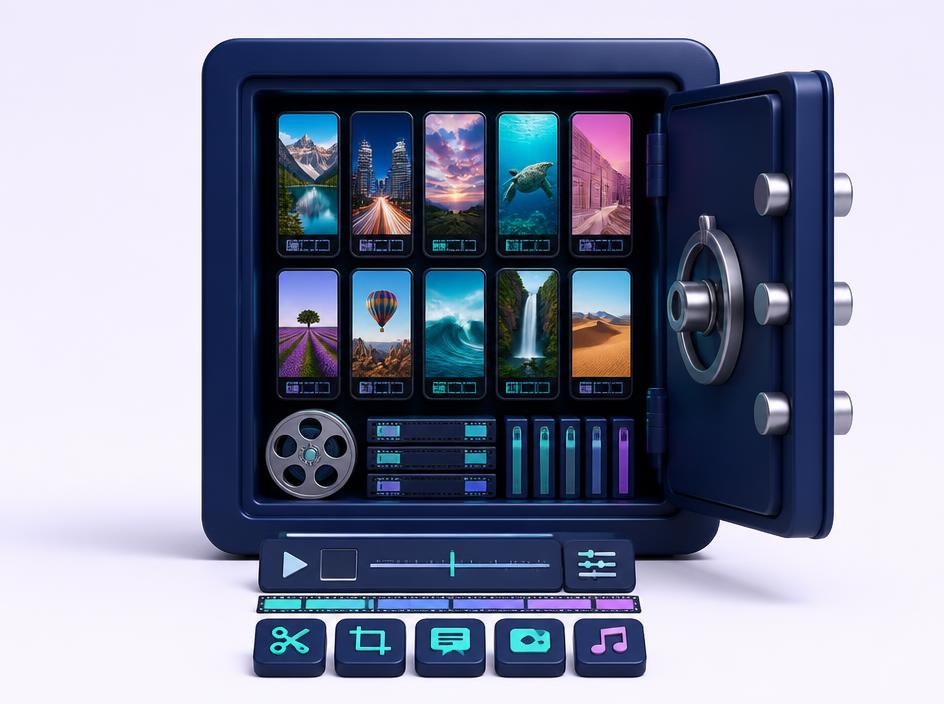 Commission Cycle Clip Vault rights-cleared video library and editing tools visual